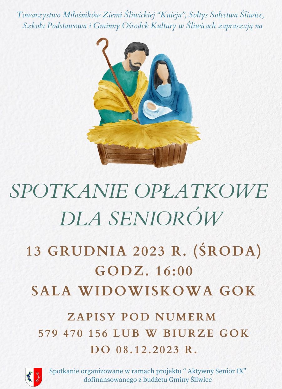 spotkanie opłatkowe dla senior&oacute;w plakat