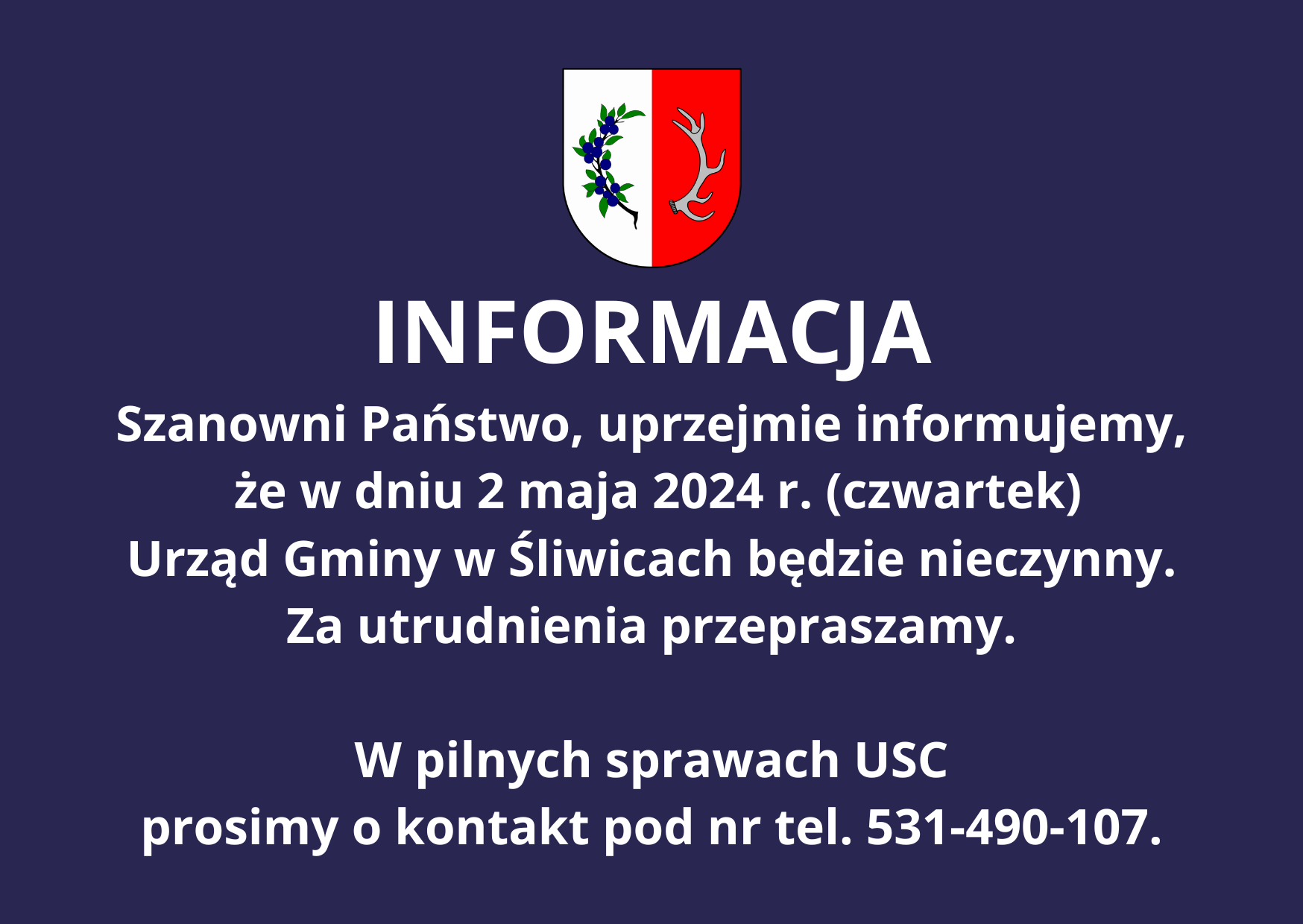 Informacja UG nieczynny