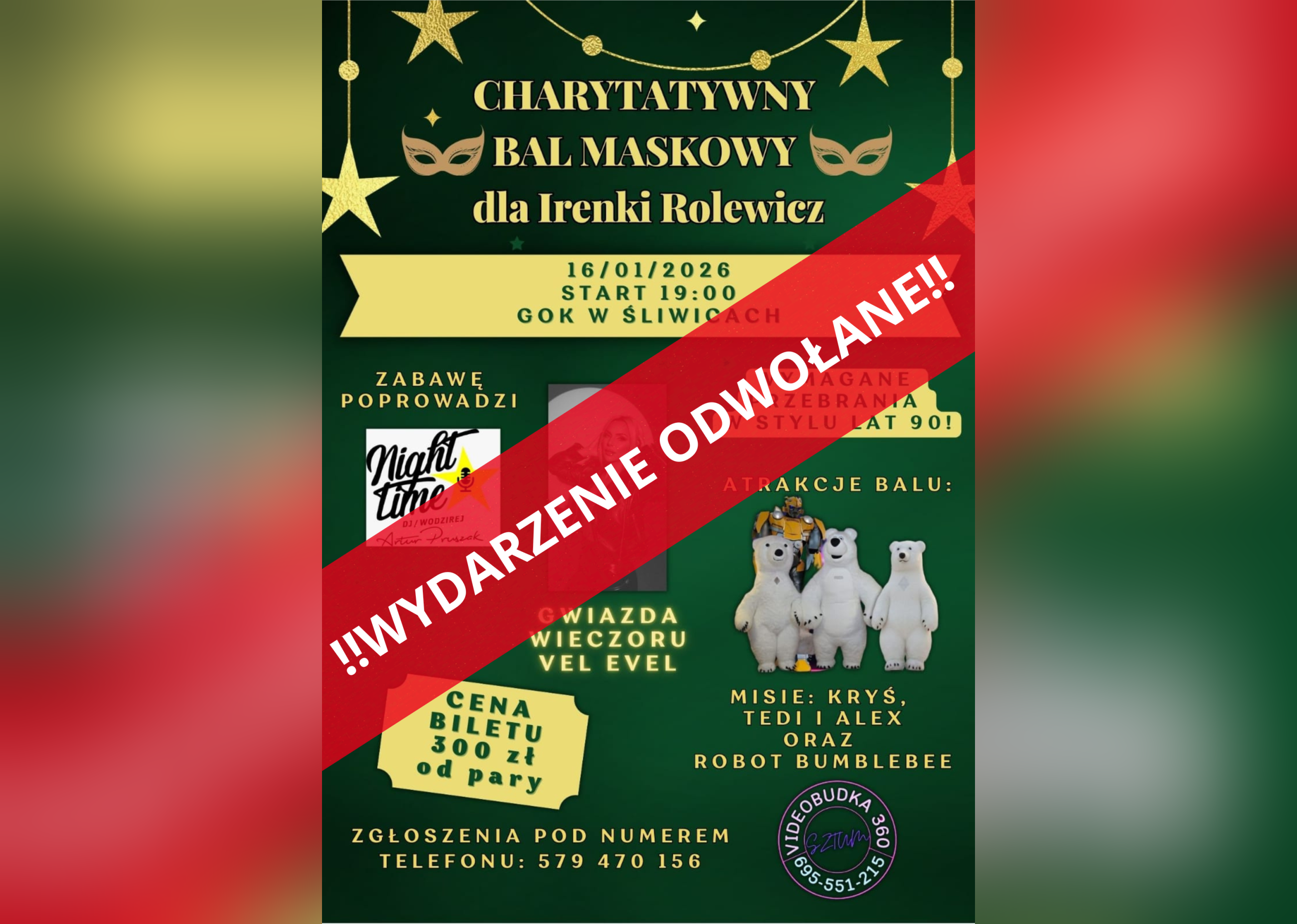 plakat wydarzenie odwołane