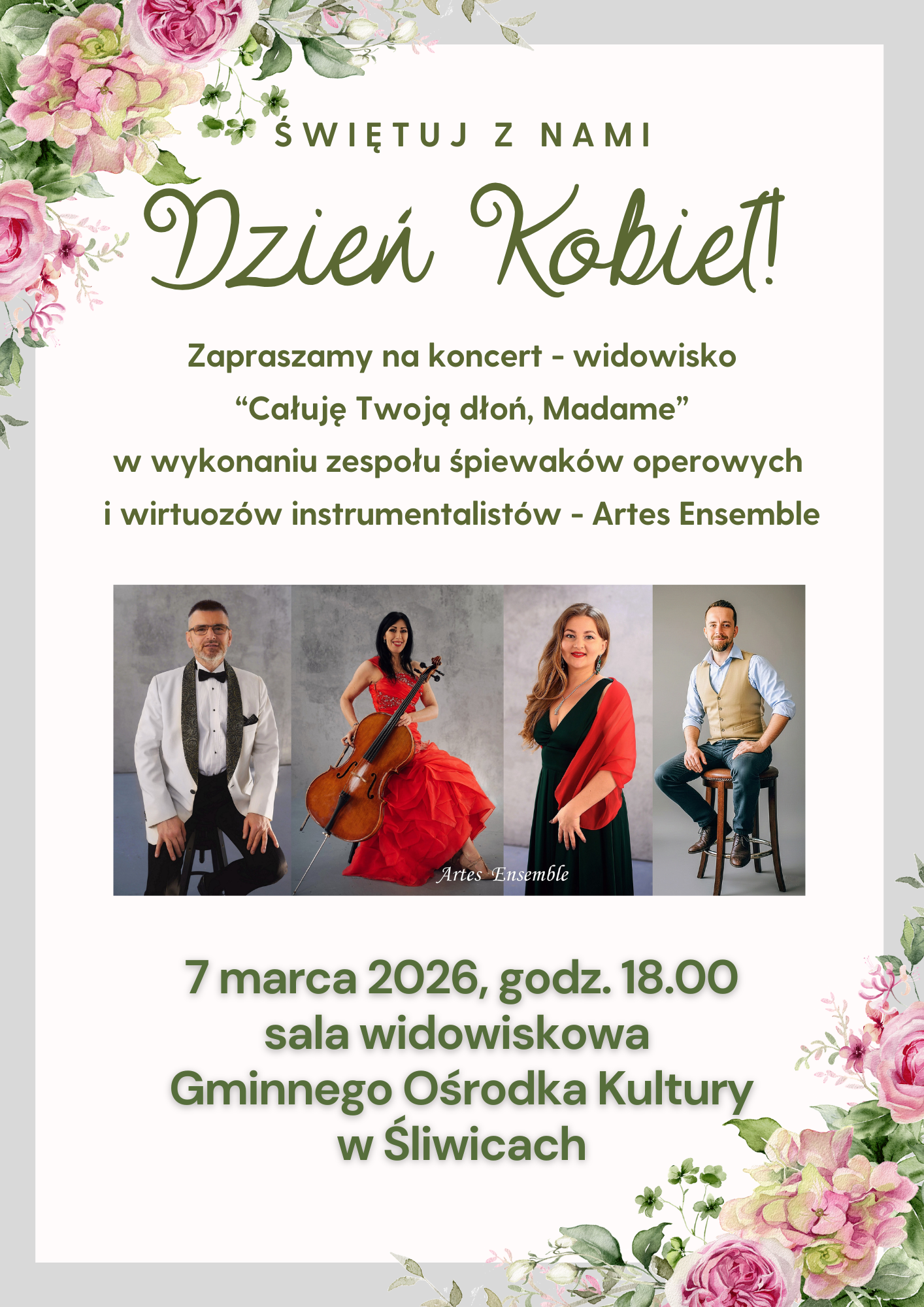 dzień kobiet 7 marca plakat pion