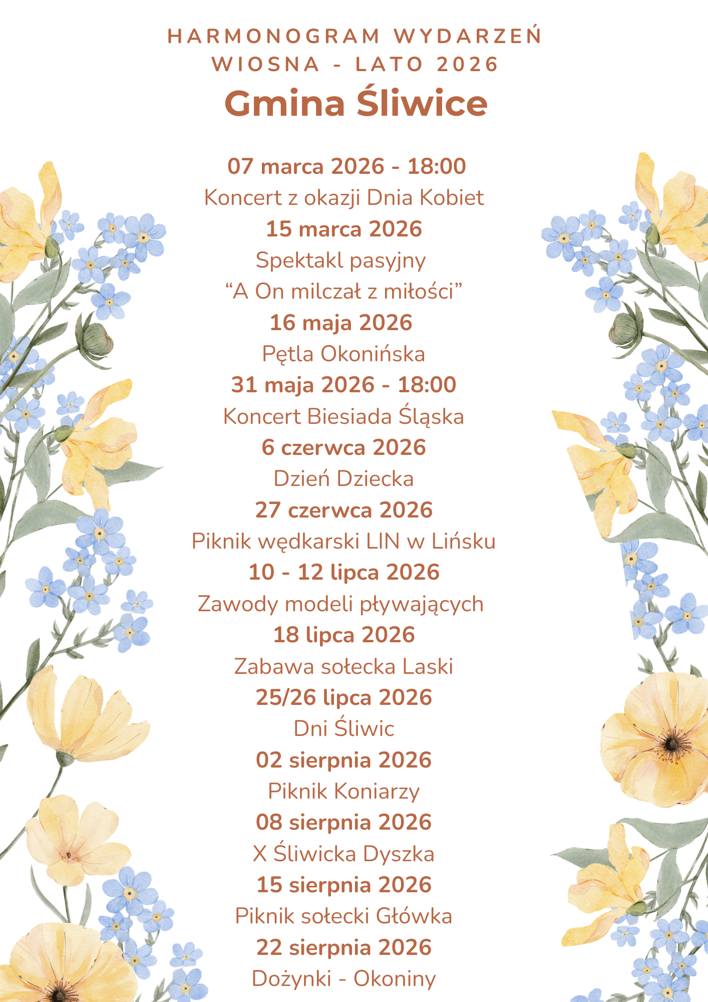 harmonogram imprez 2026