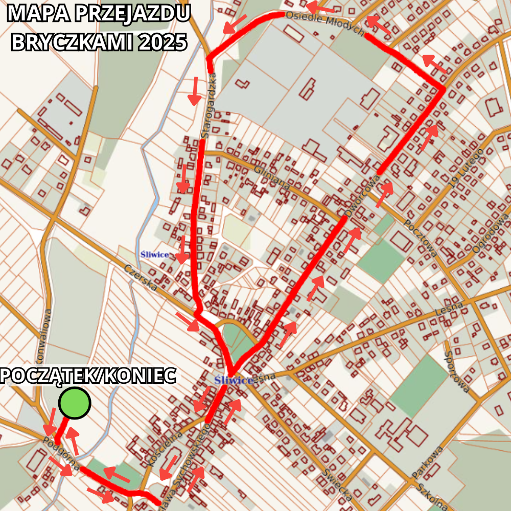 mapa przejazdu bryczkami