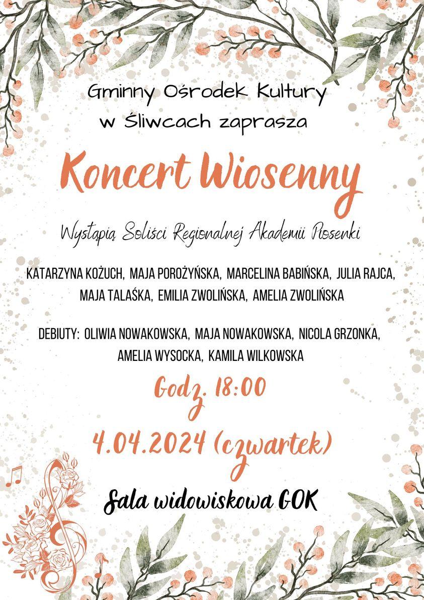 plakat koncertu wiosennego