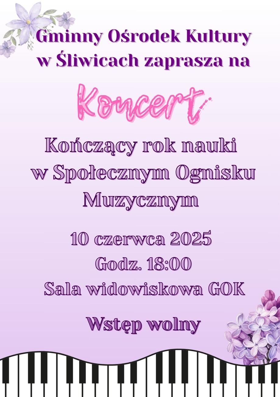 koncert kończący rok nauki w społecznym ognisku muzycznym