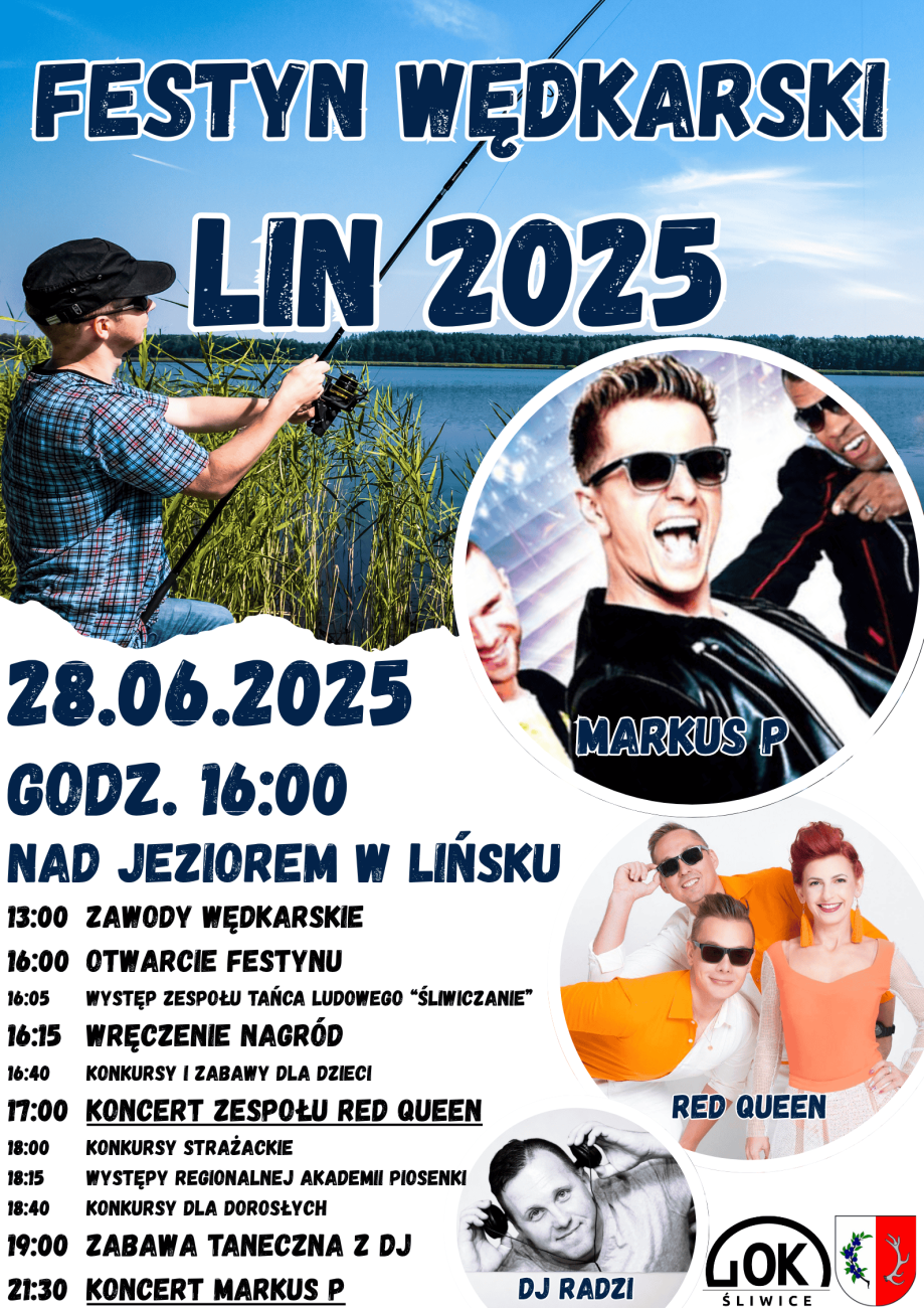 festyn wędkarski lin 2025 plakat