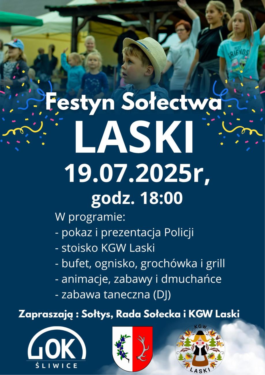 plakat festynu sołeckiego w laskach