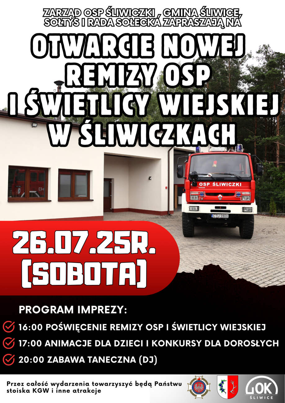 plakat otwarcie remizy 2025 śliwiczki