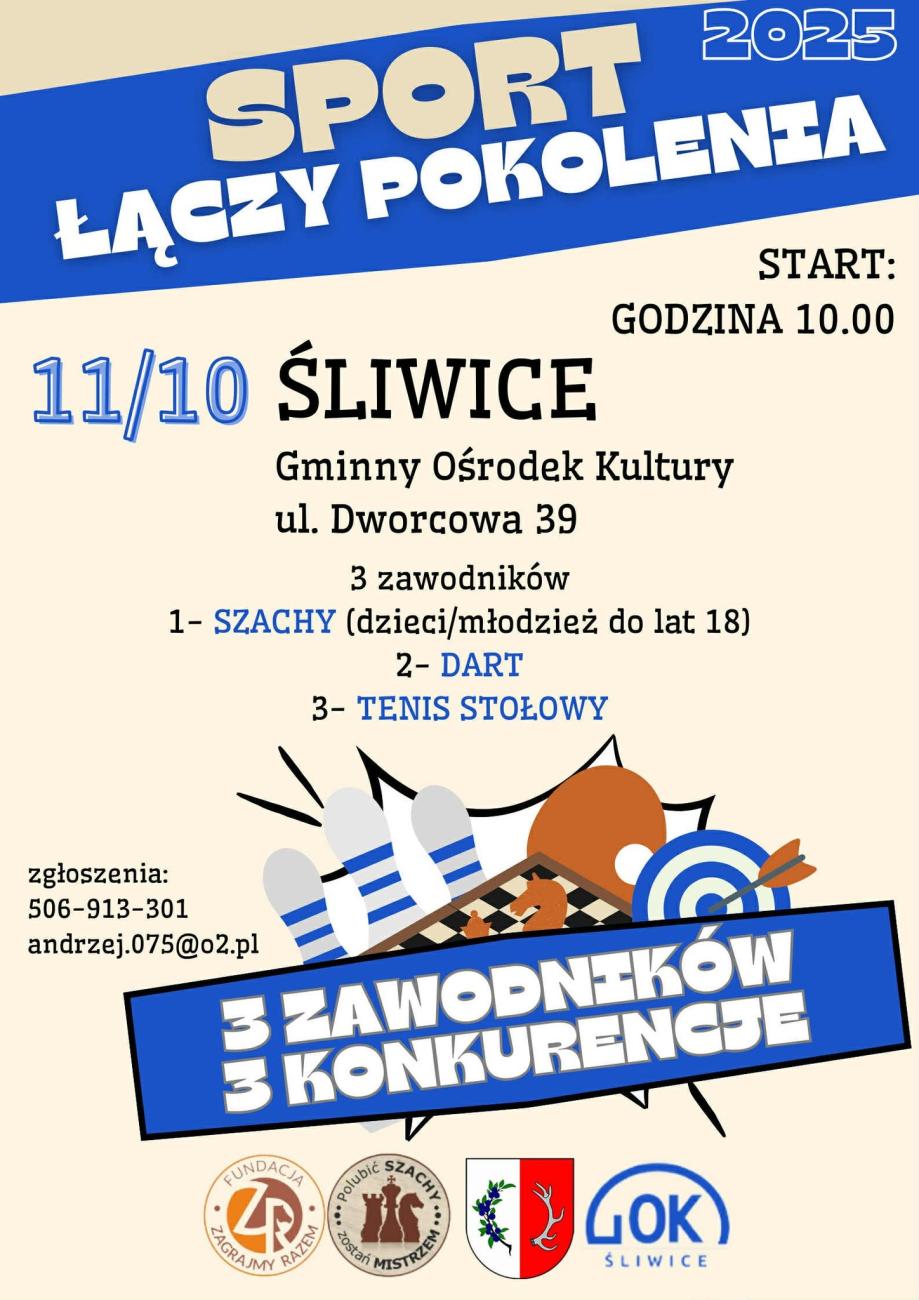 plakat sport łączy pokolenia pion