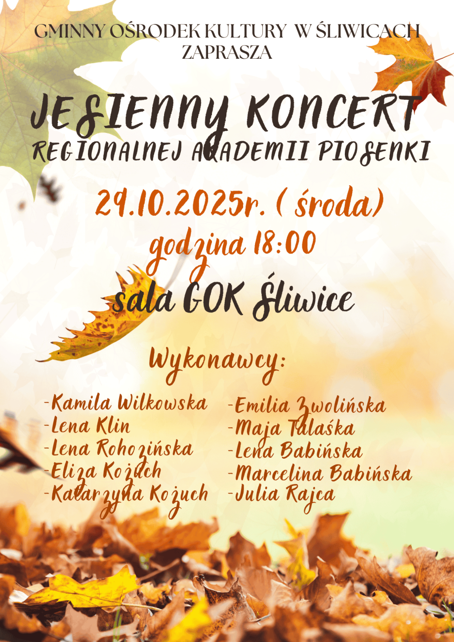 Jesienny Koncert Regionalnej Akademii Piosenki!