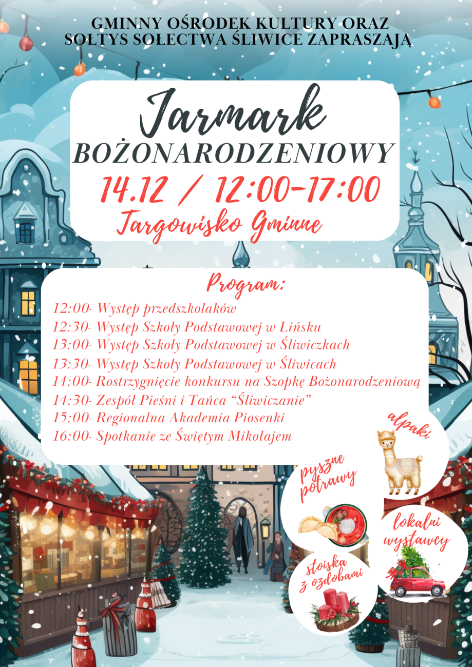 Jarmark Bożonarodzeniowy plakat pion