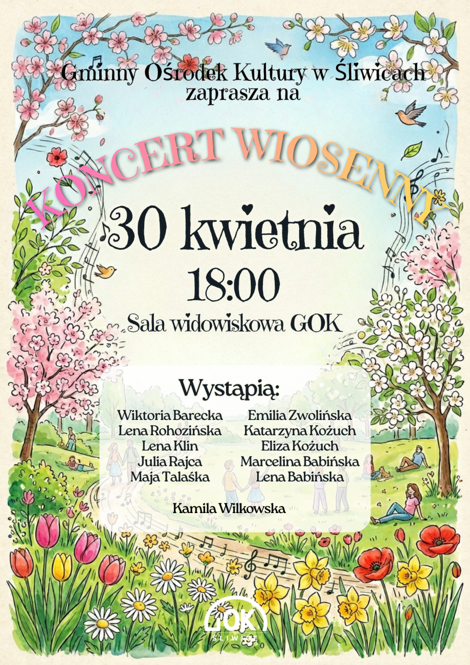 koncert wiosenny plakat pion 