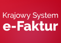 krajowy system efaktur logo na czerwonym tle