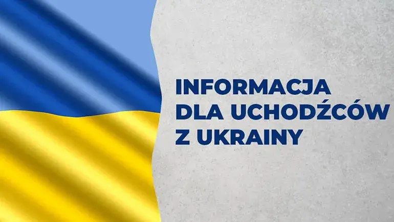 Napis Informacja dla uchodźców z ukrainy