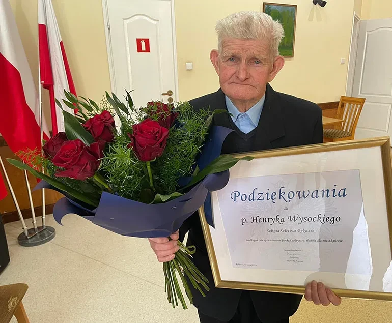 Sołtys Henryk Wysocki 56 lat podziękowanie