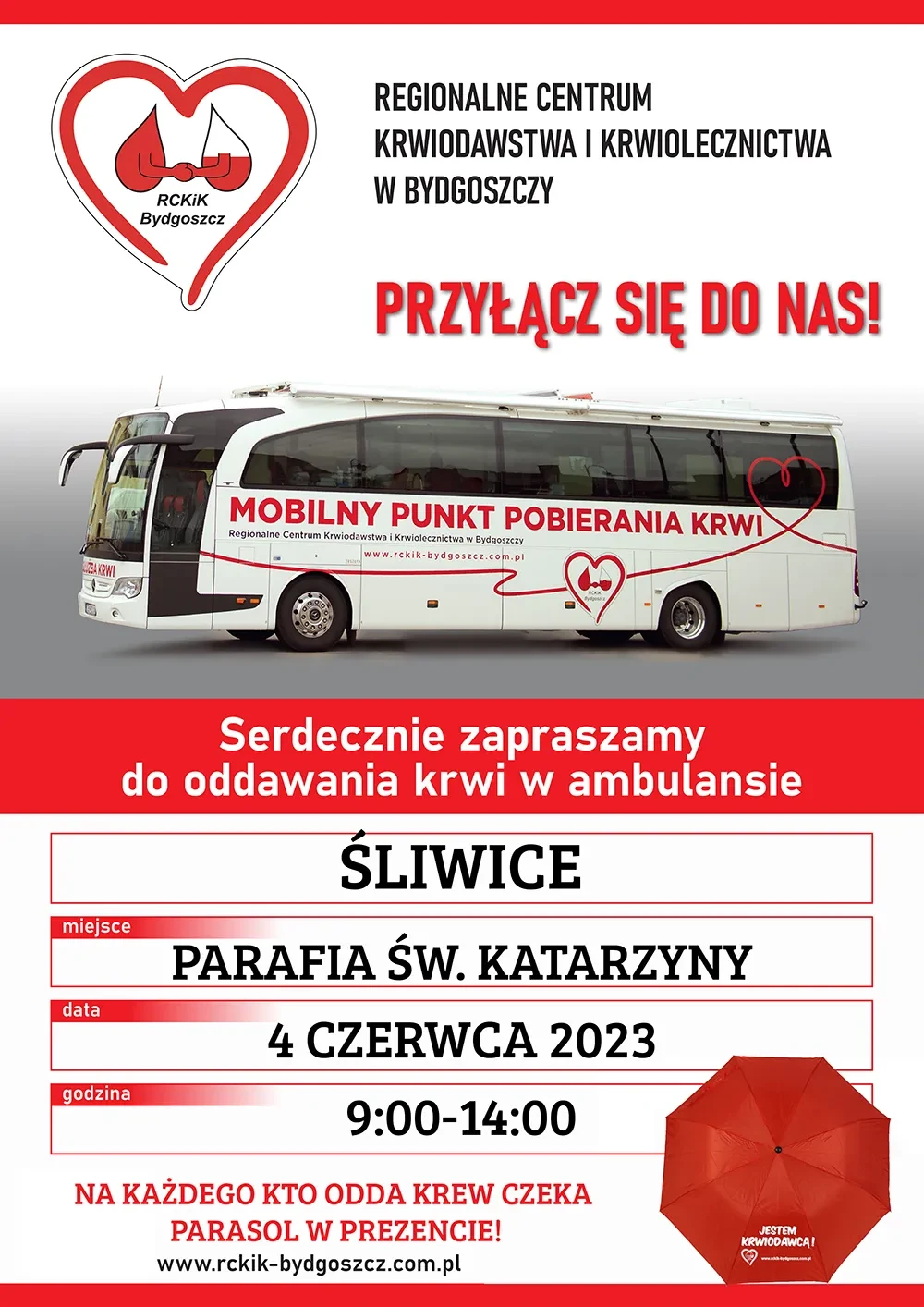 pobór krwi plakat