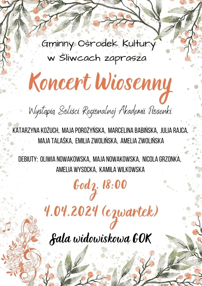 Plakat koncertu wiosennego