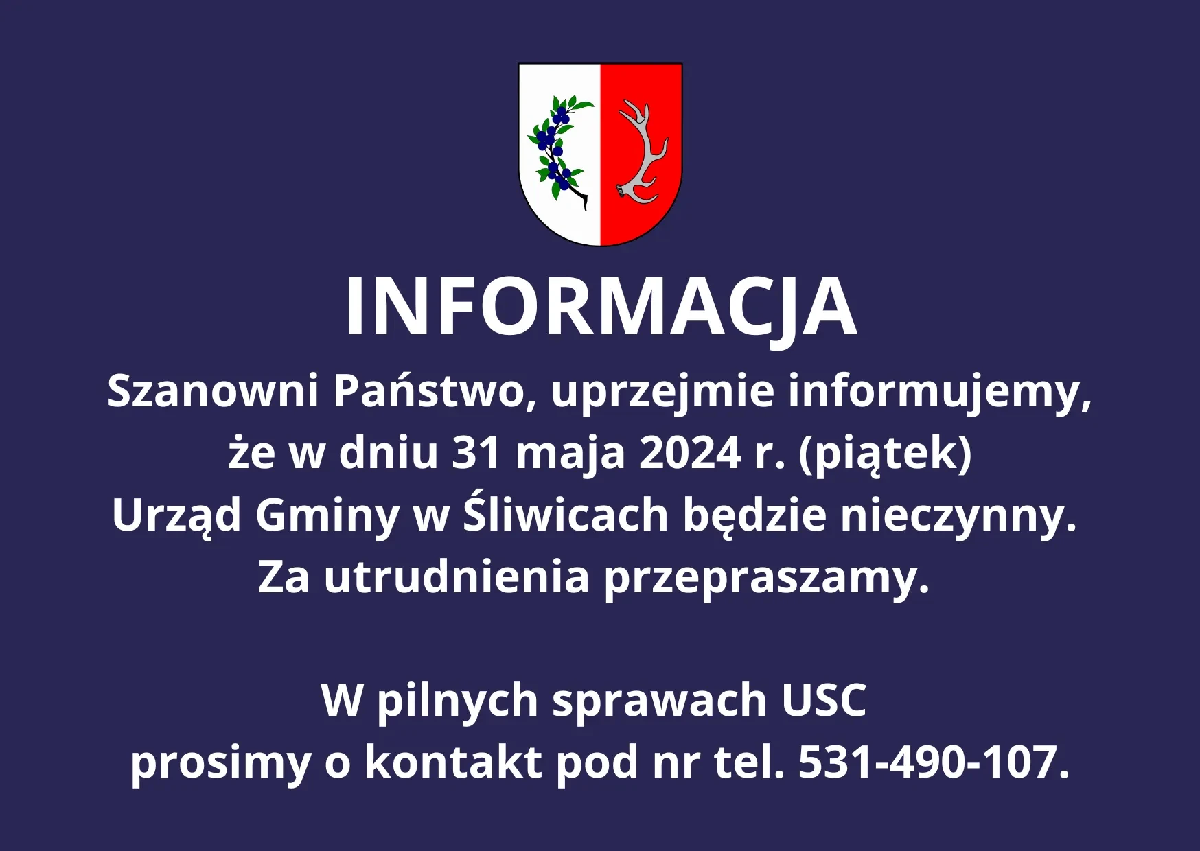 plakat urząd nieczynny