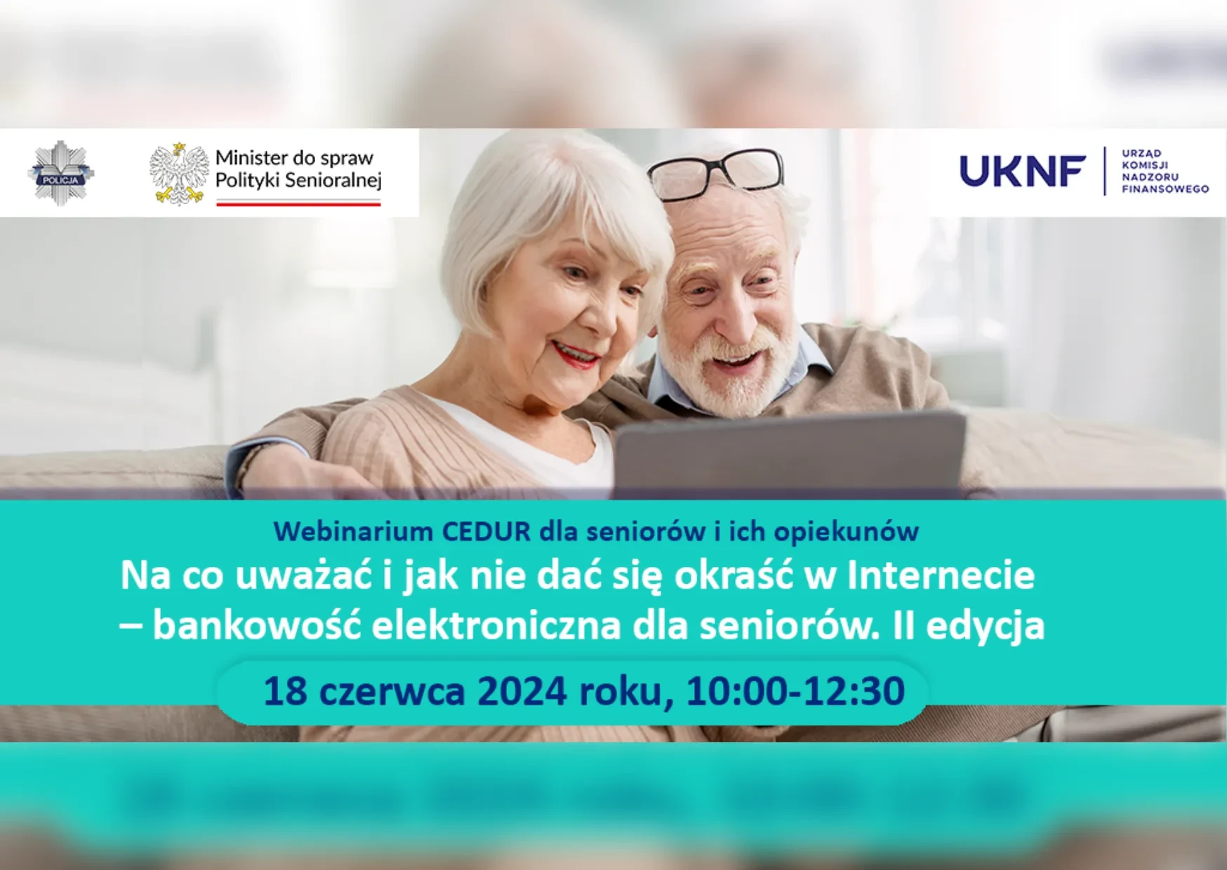 dwójka seniorów przy komputerze grafika 