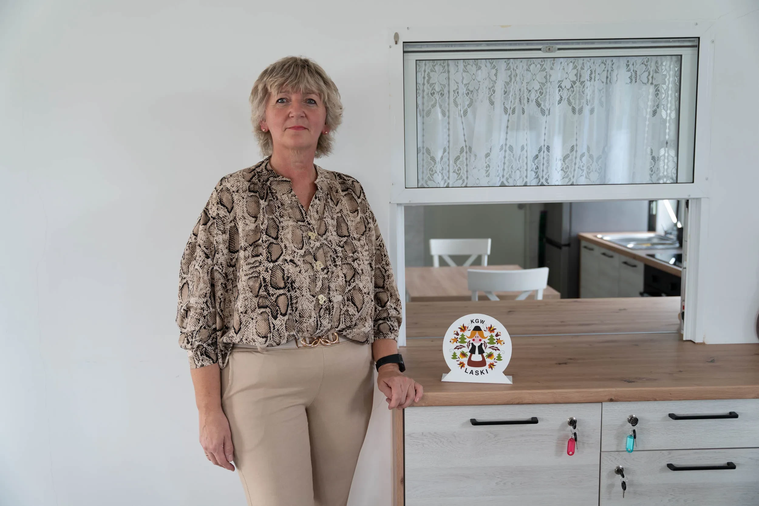 Radna Marzena Talaśka w świetlicy w Laskach