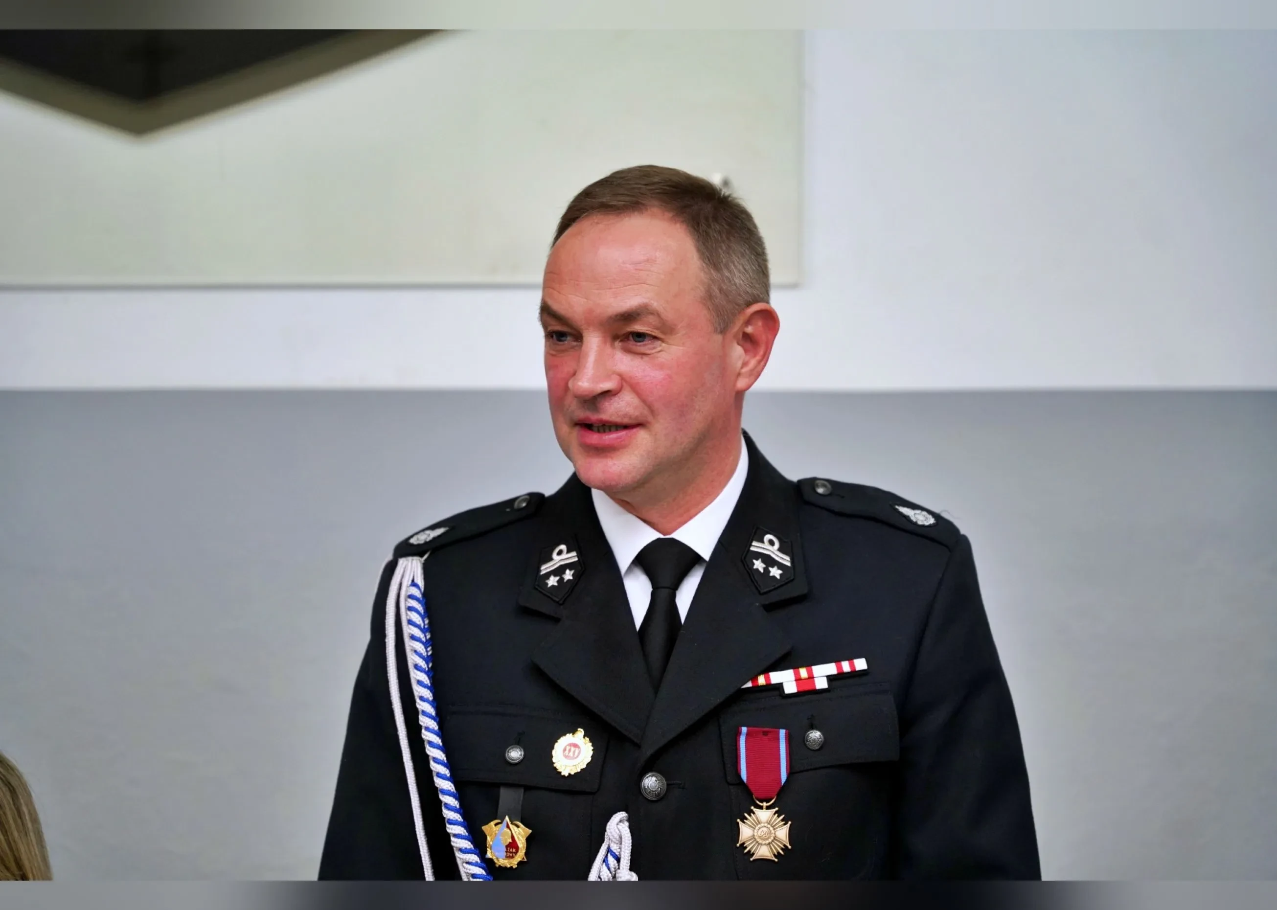 wójt przemawia do zebranych